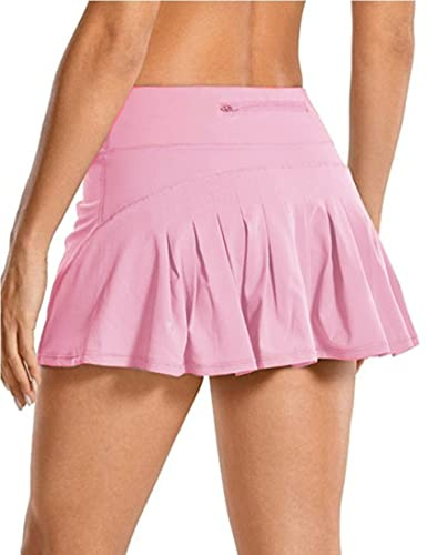 ThreeH Falda Deportiva Mujer Tenis Bádminton Running Fitness Casual Ligera Falda Plisada Transpirable Rosa