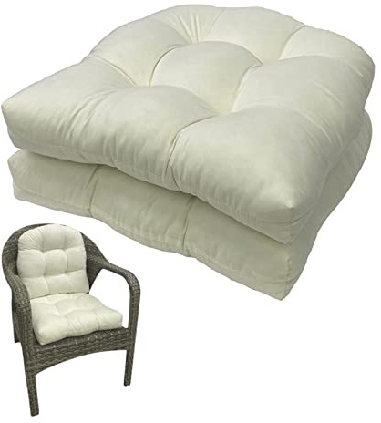 DXDRT Sitzkissen Gartenstuhlauflage Wasserdicht 2 U-Form Indoor Outdoor Stuhlauflagen Hochlehner-Auflage Sitzauflage Terrasse Sessel Deckchair Liege Rocking Stuhl Pad,Beige