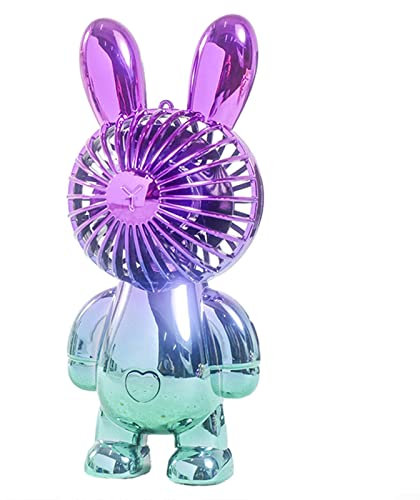 HpLive Mini ventilateur USB lapin avec éclairage manuel - 300 mAh - 2 vitesses - Pour la randonnée, les sports de plein air, les voyages, la maison, le bureau