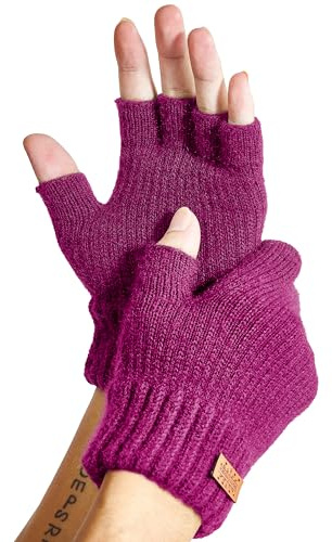 JYUYNY Guanti senza dita - Guanti Mezze Dita Invernali,Guanti Termici Caldi Guanti Senza Dita Fingerless Gloves Guanti in Maglia Unisex per Uomini e Donne