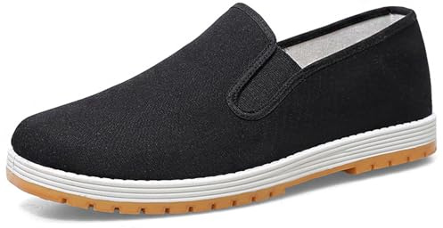 Viaoragiosa Scarpe Taichi per Uomo,Scarpe da Ginnastica Kung Fu Taichi,Scarpe Kung Fu,Scarpe da Allenamento per Taichi Kung Fu,Scarpe Tessuto per Arti Marziali,Design con Fascia Elastica,Ergonomico