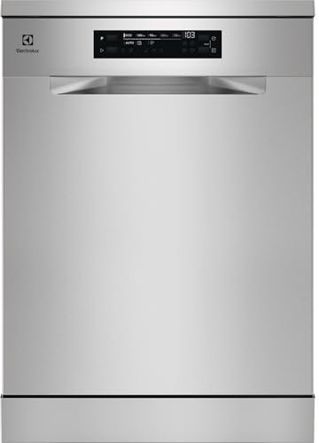 Electrolux Lavavajillas de 60 cm, ESM74840SX, 14 Cubiertos, Sistema AirDry, Display XL, Motor Inverter, Programa Auto, Función Extrahigiene, Softspikes, 44 dB(A), Clase C, Inox