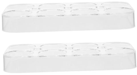 Mipcase ÉTagèRe À ŒUfs Pour RéFrigéRateur Support À ŒUfs En Plastique Blanc Lot De 2 Organisateur De Cuisine ÉConomiseur D'Espace 17.5 X 8.5 X 2 Cm