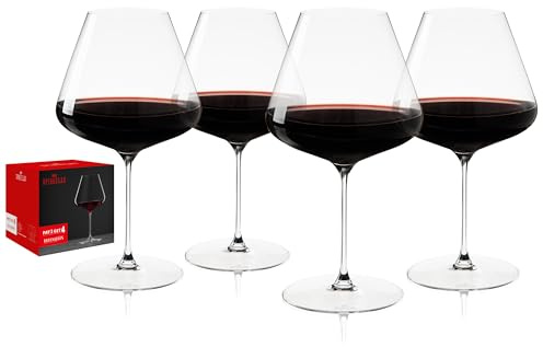 Spiegelau Definition Burgundy Wine Glasses, Large Crystal Clear Red Wine Glasses for Pinot Noir, Elegant Glassware, Wedding Gifts, Birthday Gifts for Women and Men, Home Bar, 34 oz, Set of 4