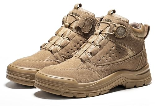 Furuian Steel Toe Cap Boots for Men Women Safety Trainers Work Shoes | Anti Slip Safety Boots with Puncture-Proof Protection, Lightweight Design, Swivel Buckle Shoelaces, for Warehouse and Site