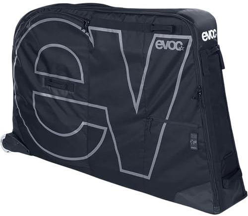 EVOC BIKE BAG bolsa de transporte ligera para bicicletas (maleta con ruedas para bicicletas de carretera, gravel, XC, FR, enduro, DH y ≤29; distancia máxima entre ejes 126 cm), negro