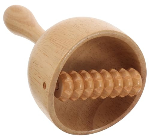 KICHOUSE Outil de Grattage en Bois pour Dos, Bâton de Massage de Tasse, Matériau Bois Beige, Bureau Voyages