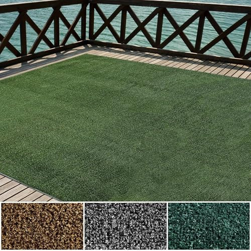 iCustomRug Indoor/Outdoor Turf Carpet & Rugs, Sythentic Grass in Lawn Green 12'X11' Low Pile Artificial Grass with Bound Pre-Finished Edges - Available in Many Custom Sizes and Widths