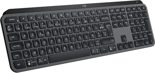 Logitech MX Keys S Clavier sans Fil Rechargeable USB C, Clavier Silencieux, Plat, Rétroéclairé, Touches Ergonomiques et Programmables, Bluetooth, Windows PC, Linux, Chrome, Mac,AZERTY Français-Gris