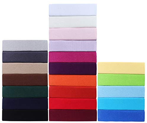 GREEN MARK Textilien Jersey Spannbettlaken, Spannbetttuch 100% Baumwolle in vielen Größen und Farben MARKENQUALITÄT ÖKOTEX Standard 100 | 90 x 200 cm - 100 x 200 cm - Bordeaux rot