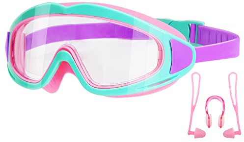 BOUTIKS® Schwimmmaske Kinder, Schwimmbrille Kinder, Taucherbrille Kinder, Kid Taucherbrille Tauchmaske mit Ohrstöpsel & Nasenklammern Mitgeliefert, Schnorchelmaske für Kinder, 4-12 Jahre
