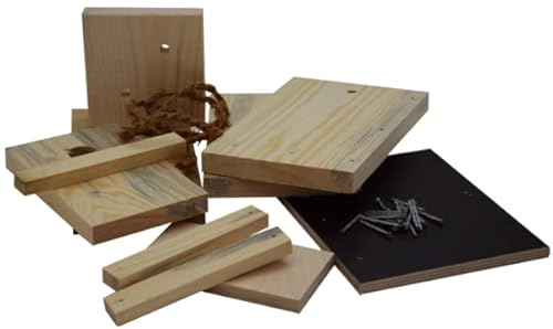 Nistkasten Bausatz aus Kiefernholz zum Selberbauen und Gestalten | Rotschwanz | Artspezifisch und nach NABU-Vorgaben in Handarbeit gefertigt | Wasserfeste Abdeckung | Nisthilfe | Vogelhaus