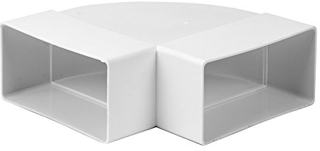 Steinberg14 White 220 x 55 mm / 8.6 x 2.2 inch Flat Duct Bend 90° for Ventilation System, Exhaust Duct or Supply Air Duct