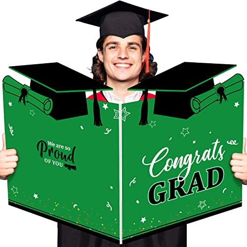Roowest Jumbo Graduation Card Guest Book 2026 Graduation Party Decorations Class of 2026 Big Giant Card for College High School Party, 24.8 x 16 Inches(Green)