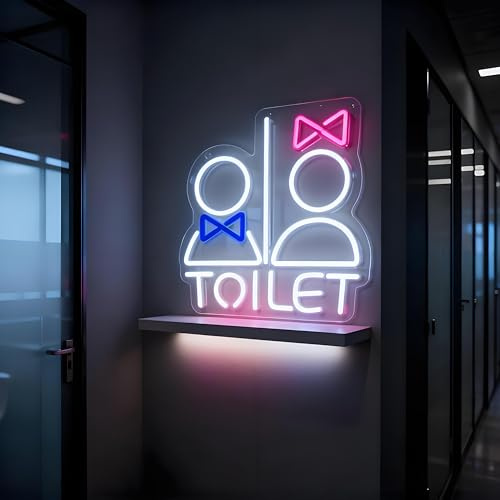 Neonawall Toilet Neon Sign for Wall Decor Light Up Letters Led Sign Birthday Party Gifts Led Decorative Night Signs Toilet Decorations Party Signs for Restroom Home Bathroom Hotel Bar Shopping Mall