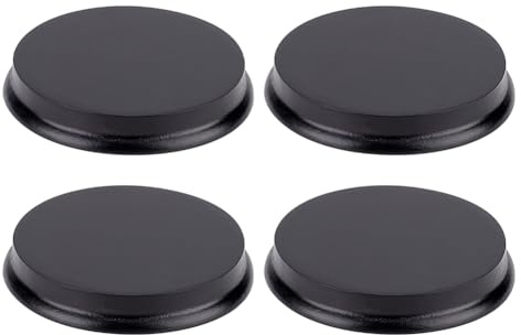 FINGERINSPIRE 4 Pcs Round Model Wooden Bases 3.1 Inch Black Lacquer Surface Wood Bases Wood Circle Plaque Flat Round Wooden Plaque for Action Figure Miniatures Models Figurines Craft Projects