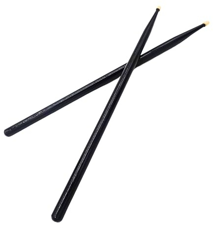 1 Paar Schwarze Drumsticks - verschiedene Größen | Schlagzeug Sticks | Geschenke für Schlagzeuger - eins der besten Geschenke für Drummer - Hochwertiges Holz (2B)