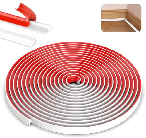 Zocipro 5 Meter Flexible Zierleiste Selbstklebend Deckenleisten, 12mmx 9mm TPE Dreieck Zierleiste Decken Und WandüBergang, Abschlussleiste Küchenarbeitsplatte, FüR Wandkanten Fliesenkanten