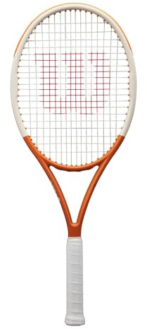 Wilson Roland-Garros Team 102 Tennis Racket, Features an Ultra-Light Frame for Superb Manoeuvrability and Boosted Power, Achieve Increased Reach and Stable Torsion, Colour: Navy/White, Size: 4