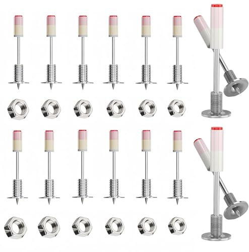 Bebochoi 100 Pezzi 42 mm Chiodi Filettati per Sparachiodi Manuale, con M8 Dadi, Diametro 7,3 mm Chiodi per Pistola Sparachiodi, Strumento di Fissaggio per Unghie, per Spara Chiodi Cemento e Ferro