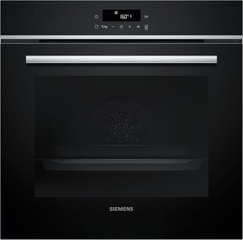 Siemens HB572ABS4 iQ300 Einbau-Backofen, 60 x 60 cm, LED-Touchbedienung, cookControl10, 3D-Heißluft, Umluftgrill, Schnellaufheizung, Pyrolyse, activeClean, Kindersicherung, Edelstahl