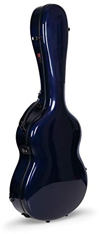 Crossrock Air CRF6020CBL Gitarrenkoffer, 4/4 Konzertgitarre, Hartschale, mit Rucksack und Schutzhülle, Blau
