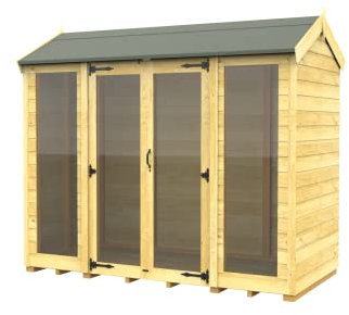 Total Sheds 8 x 4 ft Apex Summer House, Tanalised Pressure Treated, EPDM Roof, 15 Year Warranty