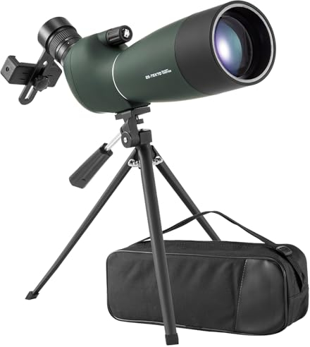 Spektiv mit Stativ 25-75x70,Spektiv Sportschützen HD IP67 Wasserdichtes BAK4 Porro Prism FMC Monokular Teleskop mit Smartphone Adapter für Bogenschießen, Vogelbeobachtung, Mond