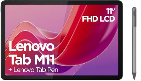 Lenovo Tab M11 Android Tablet | 11 Inch Full HD 1200p | 128 GB | Lenovo Tab Pen | WiFi | 4 GB RAM | Luna Grey | Designed for Portable Entertainment (Renewed)