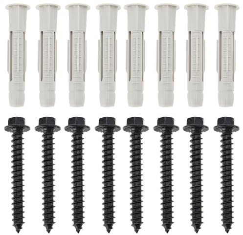 Be In Your Mind 12 Ensembles Kit de Vis de Montage TV Kit de Boulons pour Support TV M8x60 Montage Mural Mur en Béton Mur à Poutres en Bois Grand Poids de Chargement Kit de Chevilles de Matériel