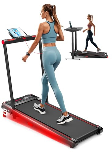 Anylife Klappbares Laufband ，5% Manual Incline Treadmill, Walking Pad für Zuhause, 330lb Gewicht Kapazität, Pulley Portable Design für Haus und Büro verwenden