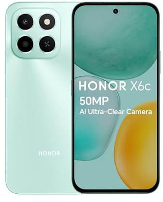 HONOR X6c,Unlocked Mobile Phones, 6.61-Inch 120Hz Eye Comfort Display,6+128GB,5300 mAh Long-lasting Battery,50 MP AI Ultra-Clear Camera,Extreme Drop&Water Resistance,Android 15,Ocean Cyan