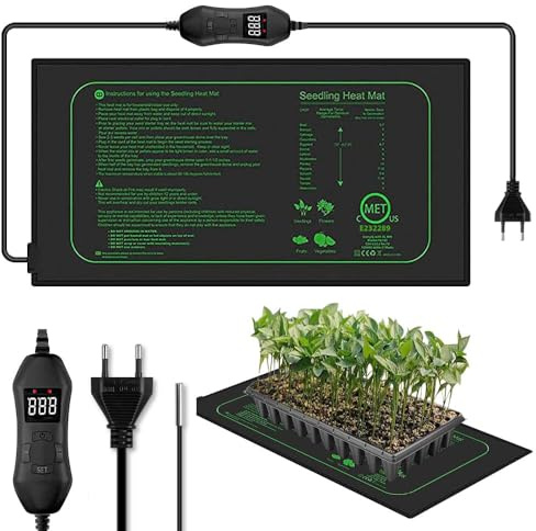 Frogetu Tappetino Riscaldante Piante 50W,Rettili Animali Domestici Piastra,25×52.5cm,Tappetino Riscaldante,per Serra Interna,Terrario,Acquario,Rettile