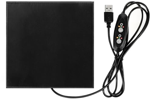 NUOBESTY Coussin chauffant USB pour petits animaux de compagnie, plaque chauffante réglable en température pour hamsters, lapins, oiseaux, écureuils et chinchillas, tapis d'isolation pour l'hiver sûr