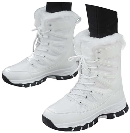Générique Bottes Pour Femme Combinaison Ski Chaussure De Echarpe Leopard Chaussures Chaudes Hiver Homme Boots Neige Grand Froid Bottines Randonnée Botte Écharpe Mollets Fins Bottine Rouge Fourrées
