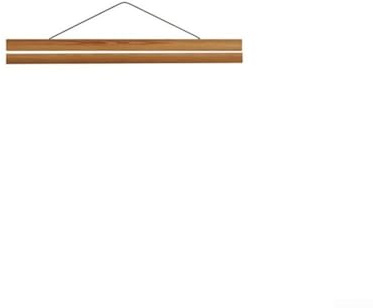 Teak hängande rulle träaffischram med magnetiska klämmor för 21 cm – 51 cm konstverk, foton och affischer (51 cm)