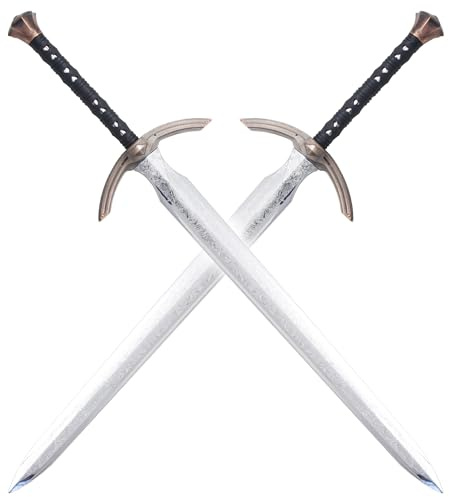 Pack 2 Epees Tout en Polypropylene Epee Medievale en Plastique Excalibur 115cm Epee Entrainement Combat Epee de Frappe Sabre