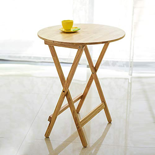 JW-YZWJ Simple Folding Table Solid Wood Household Round Small Dining Table Portable Foldable Multifunctional Computer Desk Coffee Table,A