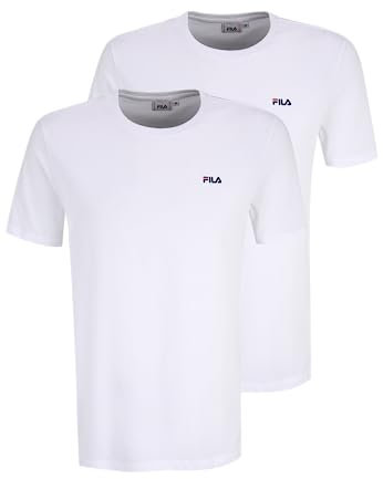FILA Herren Brod Tee/Double Pack T-Shirt, Bright White-Bright White, L