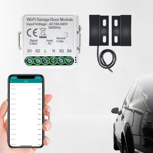 DAZZLEEX Ouvre-porte de garage WiFi intelligent, pour contrôleur pour Tuya, interrupteur de porte de garage, prend en charge l'application de contrôle vocal Siri Télécommande