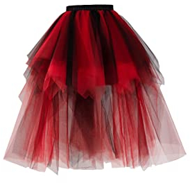 BABYONLINE D.R.E.S.S. Damen Tüllrock 50er Jahre Rockabilly Petticoat Mehrfarbig Karneval Kostüm Petticoat Röcke Kurz Ballkleid