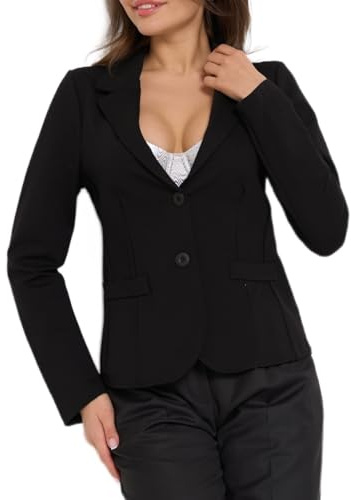 Ballandoro Blazer dam sportig elegant – jacka för byxor affärskläder curvy, kofta kort ofodrad, sweatblazer italienskt mode
