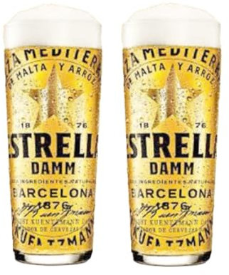 Laurie's Pub and Bar Accessories Estrella Damm Biergläser, 2 Stück