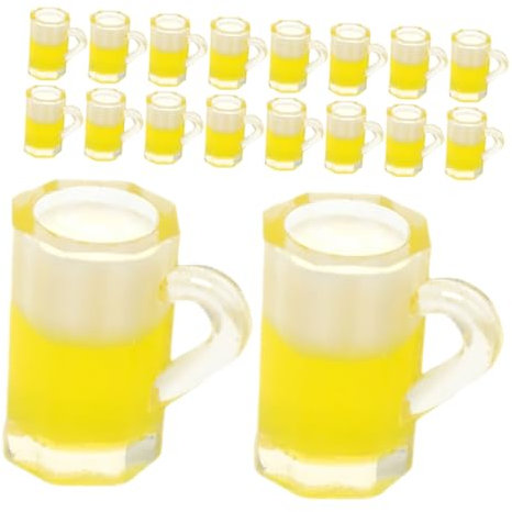 VICASKY Lot de 30 chopes à bière miniatures réalistes Mini gobelets à bière pour décoration de maison de poupée et jouets pour paysages miniatures et projets créatifs