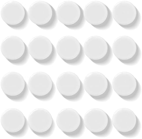 QOJOPU Aimant Frigo Aimant Puissant Rond - 20PCS Aimants Tableau Magnétique, Petit Aimant Plat Blanc, Mini Magnet Frigo Décoratif pour Tableau Blanc, Calendrier, Images, Carte, Bureau, École,Bricolage