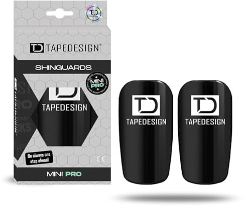 TAPEDESIGN – Schienbeinschoner Mini – Ultraleicht & Flexibel – Individuell anpassbare Shin Pads – Für Kinder & Herren – rutschfest – Mini Schienbeinschoner Fußball, Schwarz