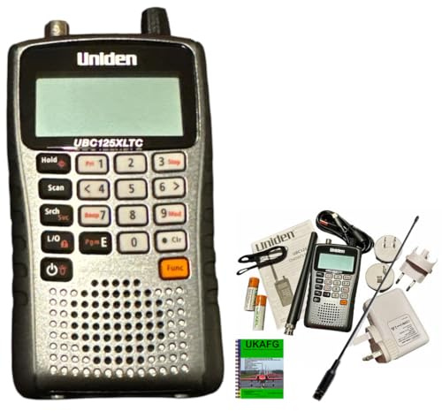 UBC125XLTc AM/FM Radio Scanner, Compatible with Uniden Bearcat UBC-125XLT c. NEW UK Version, 25MHz to 960MHz (With Gaps). Inc: Rechargeable Batteries, Data Lead, Power Adapter/Charger, Book, Antenna