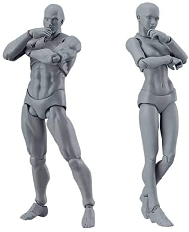 Obelunrp Figura de acción en Blanco, 2 Piezas de 5.9 Pulgadas Modelos de maniquí de Cuerpo Humano, maniquí Humano dibujando Figuras para Artistas dibujando, Pintura, Dibujo