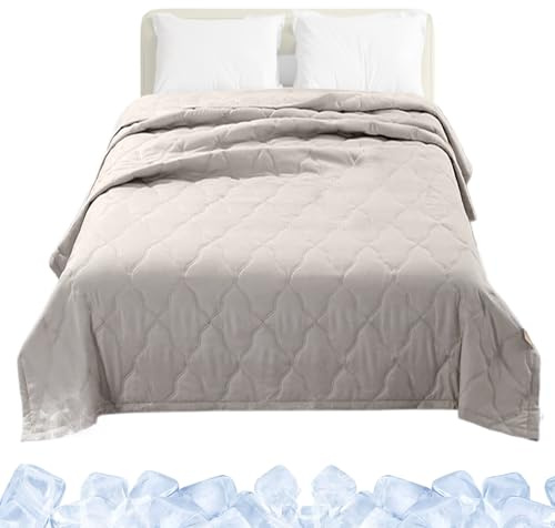 Birtern Coperta fredda per chi dorme al caldo, trapunta da notte, double-face, traspirante, accogliente, morbida coperta per divano, adulti, sudorazione notturna