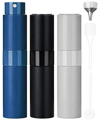 FitDA 3 PCS Vaporisateur Parfum, 8 ml Vaporisateur Parfum Voyage Rechargeable, Mini Flacon Spray Parfum Vide Recharge, Femmes et Hommes Portable pour Voyage Vacances